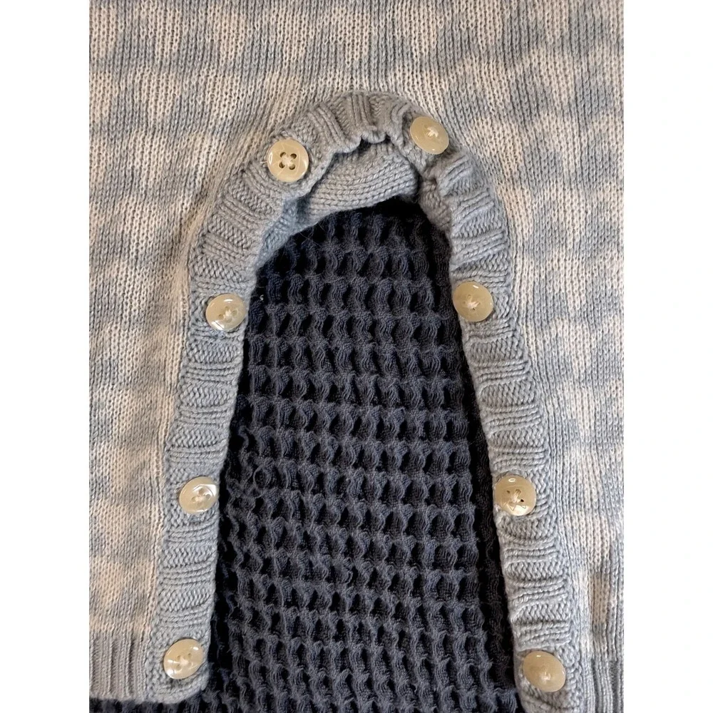 The Childrens Place Baby Luxuries Blue Silk Angora Knit Houndstooth Romper 3-6M